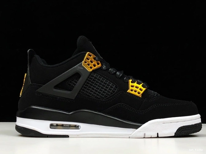 308497-032 Metallic Jordan 4 Gold-White Royalty Air Black 0714